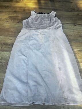 Metaphor Sleeveless Faux Suede Dress in Light Taupe